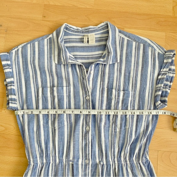 JAPNA Blue and White Cotton Tunic Dress - Picture 2 of 6